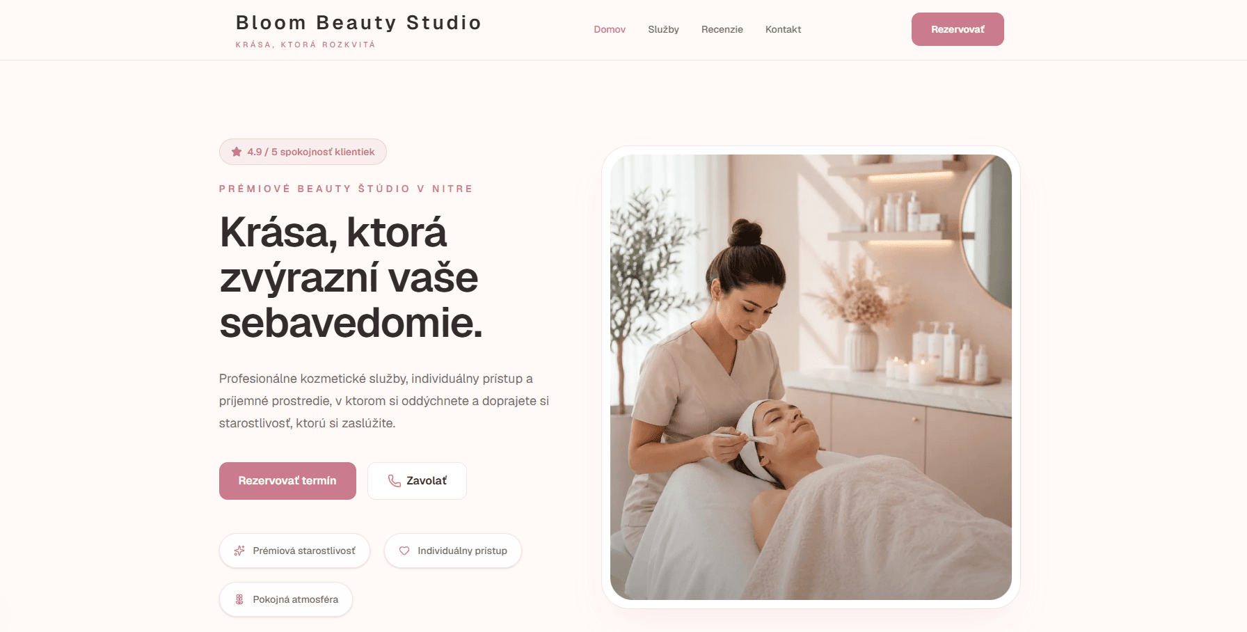 Ukážka projektu Bloom Beauty Studio